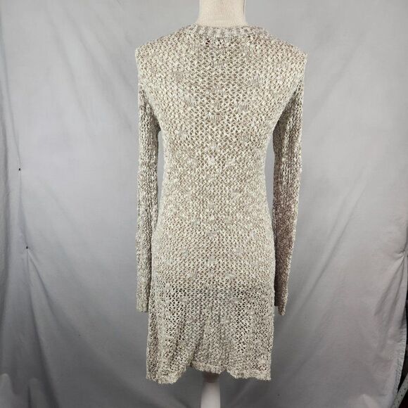 Arizona Jeans Womens Cardigan Extra Long Sweater Sz Small Brown Loose Knit - Picture 2 of 7